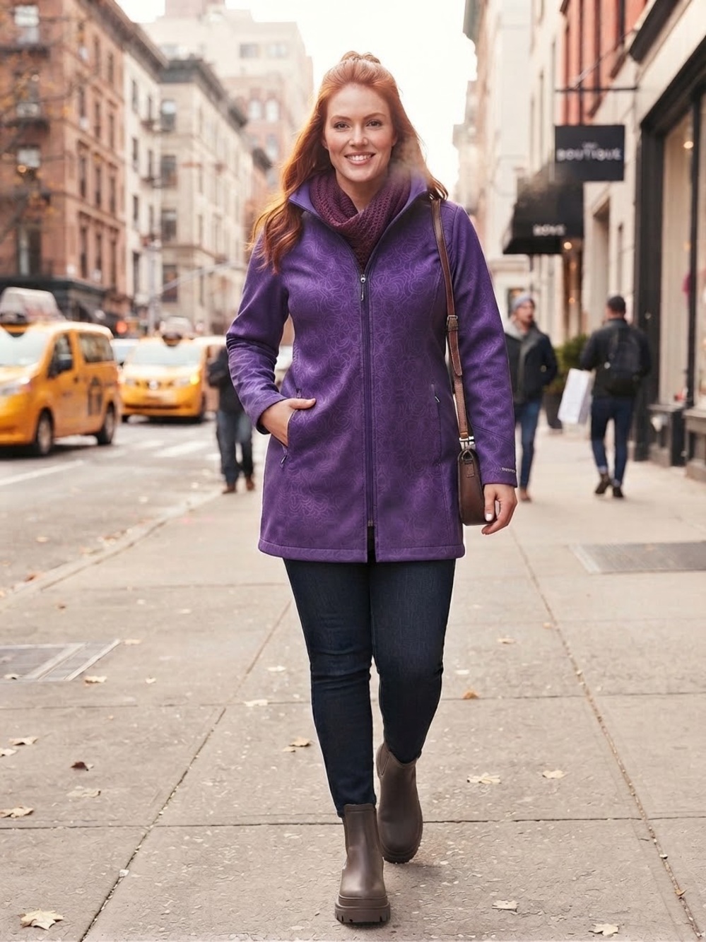 Cloudveil Women's Tonal Rose Floral Softshell Hooded Trench Jacket Size M